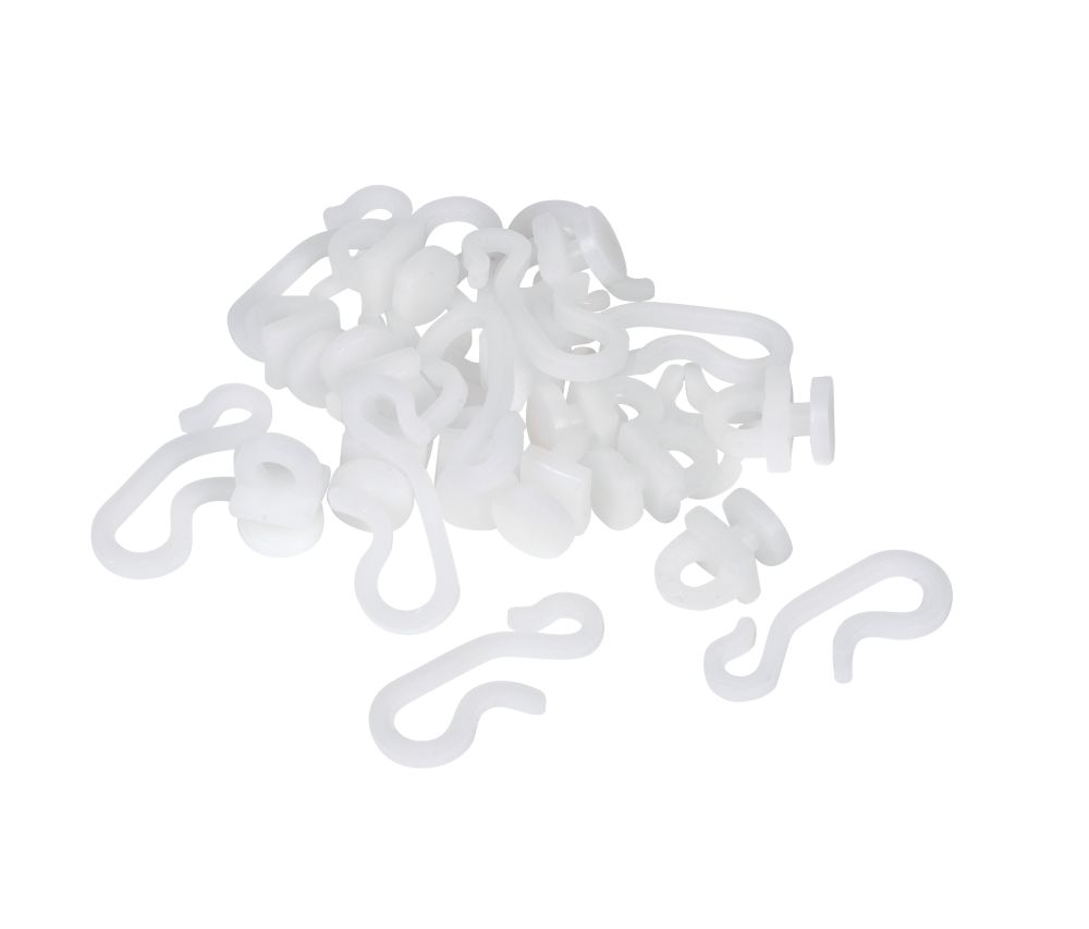 Croydex Shower Curtain Rail Hook amp Glider Pack White