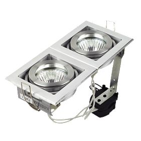 Halolite Twin Halogen Adjustable - Tilt MR16 Silver Recessed Multiple