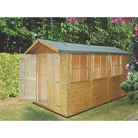 Shire Shiplap Double Door Solid Sheet Apex Shed 3.9 x 2.1m