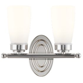 Hove Nickel Twin Wall Light