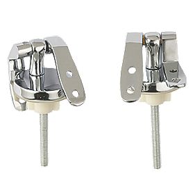 Wooden Toilet Seat Hinges Chrome Pack of 2