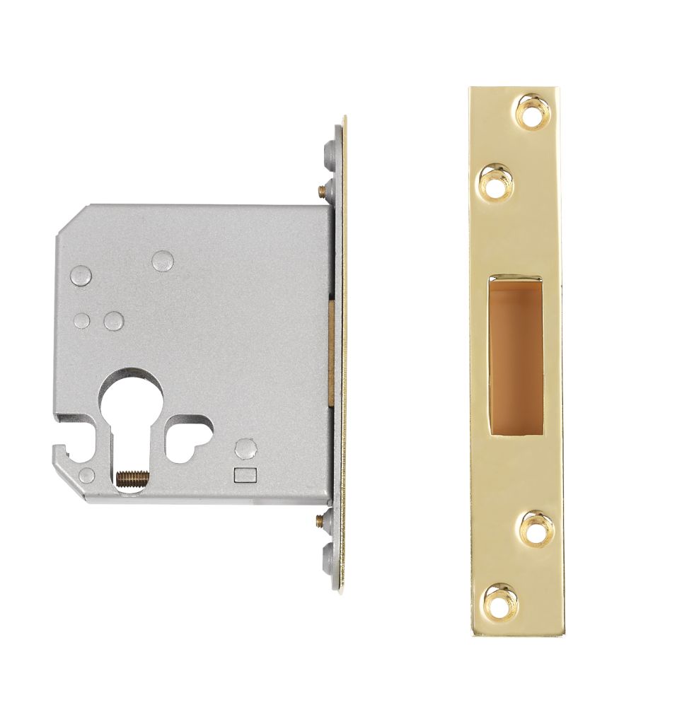 QUBE Euro Cylinder Deadlock Brass 3quot 76mm Backset