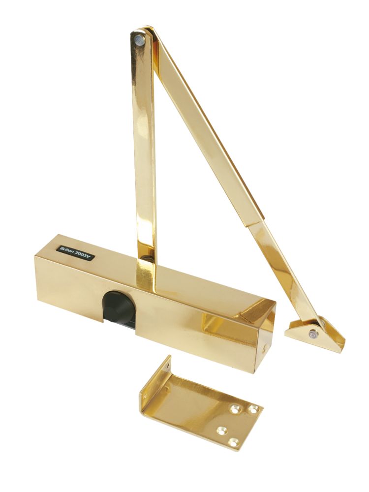 Briton 2003V Door Closer Brass