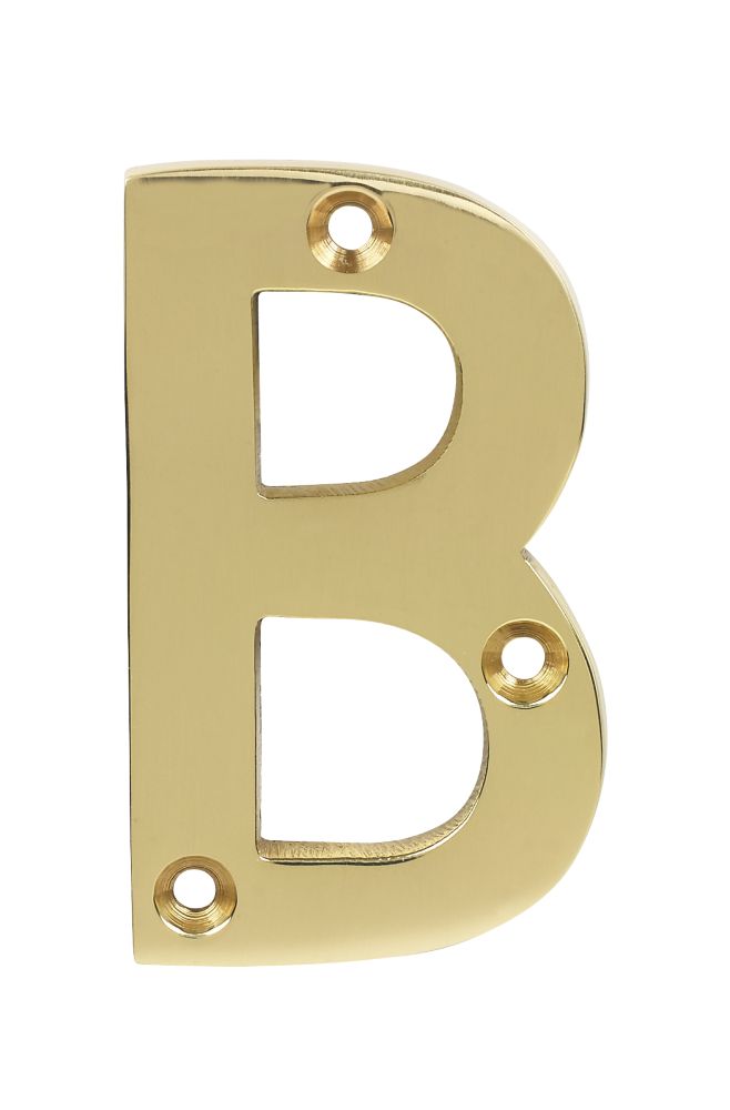 Polished Brass Door Numeral Letter B - 75mm