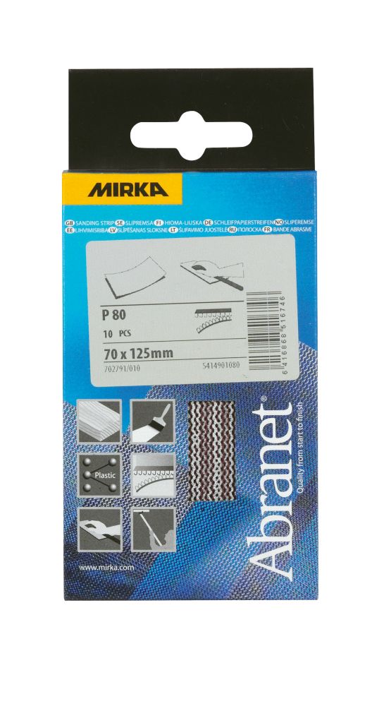 Abranet Sanding Sheets 70 x 125mm 80 Grit Pack of 10