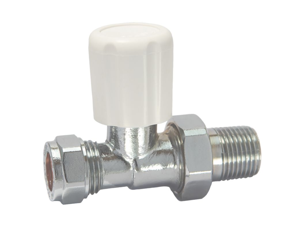 Straight Radiator Valve 15mm x quot Chrome