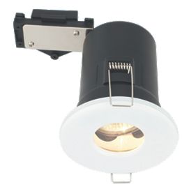 LAP Fixed Round Mains Voltage Fire Rated Downlight Gloss White 240V