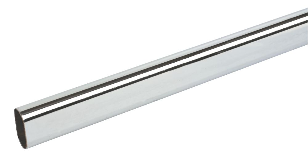 Unbranded Oval Wardrobe Rail Polished Chrome 1219 x 30 x