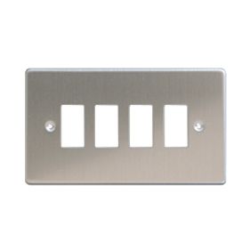 Varilight XDSPG4 4-Gang PowerGrid Faceplate Metal