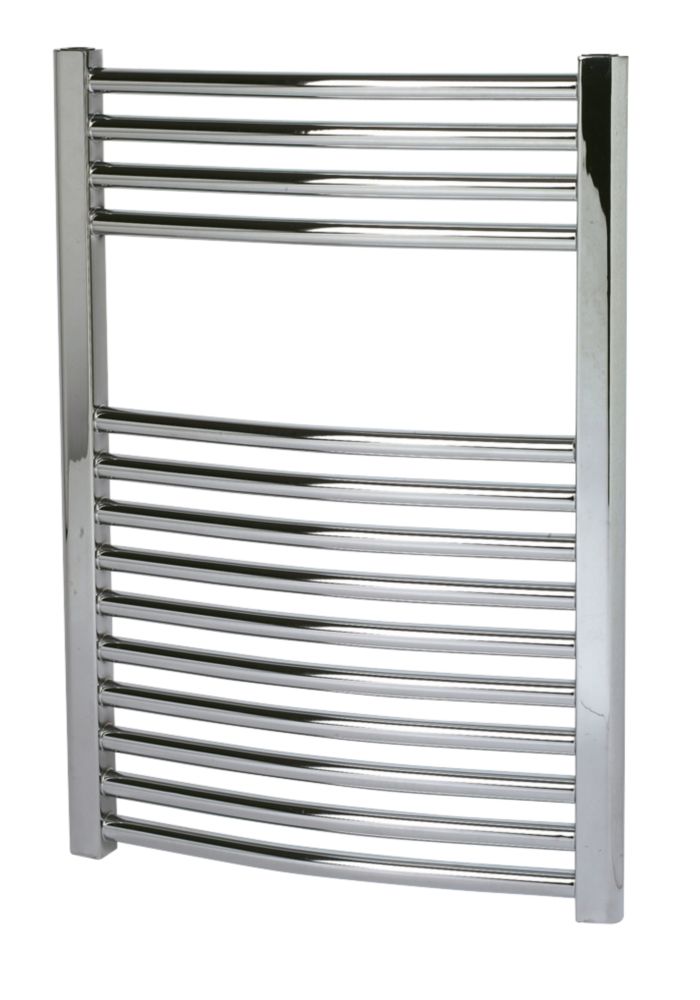 Kudox Curved Chrome Towel Radiator 700 x 500mm 216W 737Btu