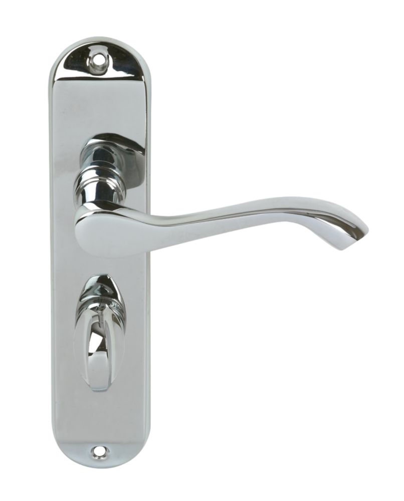 Smith & Locke Cadenza Bathroom Door Handles Pair Polished Chrome | Bathroom Door Handles ...