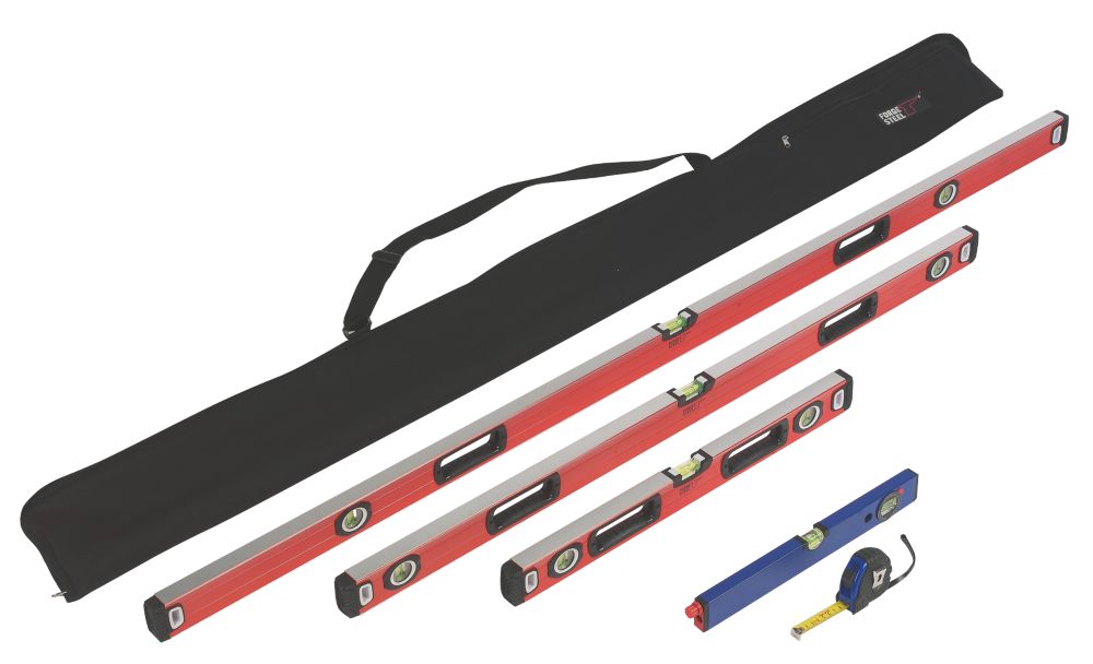 Forge Steel Level Set with Free Laser Level amp Tape 4Pcs