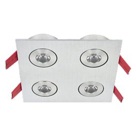 Motto LED Square Recess Plate (Quad) - Aluminium