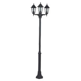 Black 3-Lamp Post Light