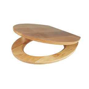 Cooke and Lewis Standard Toilet Seat Solid Oak Natural | Toilet Seats