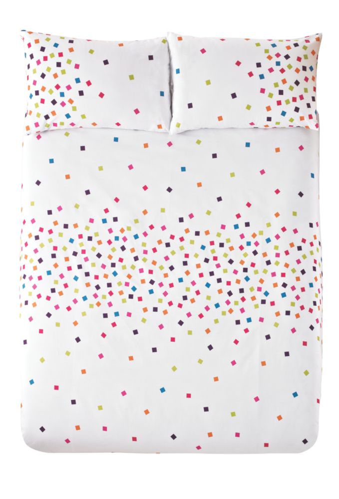 BampQ Confetti White amp Multicolour Duvet Cover Set King Size