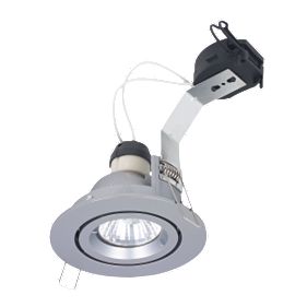 Halolite Wallwasher Adjustable GZ/GU10 Satin Silver Mains Voltage Downlight