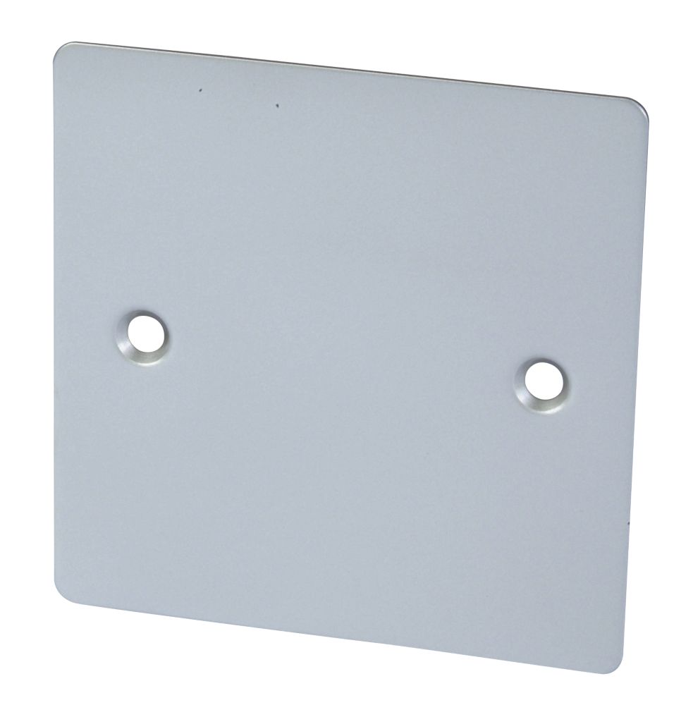 Volex 1G Blank Plate Satin Chrome Flat Plate