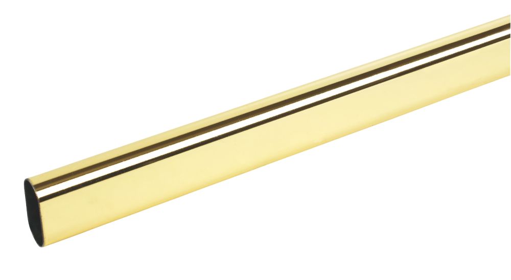 Unbranded Oval Wardrobe Rail Polished Brass 1829 x 30 x