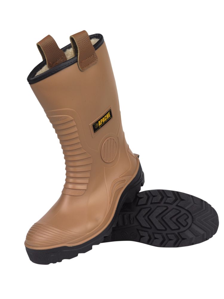 Apache PVC Waterproof Rigger Boots Tan Size 9