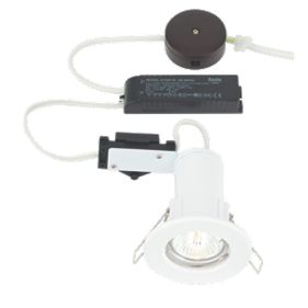 LAP Fixed Round Low Voltage Fire Rated Downlight Gloss White 12V