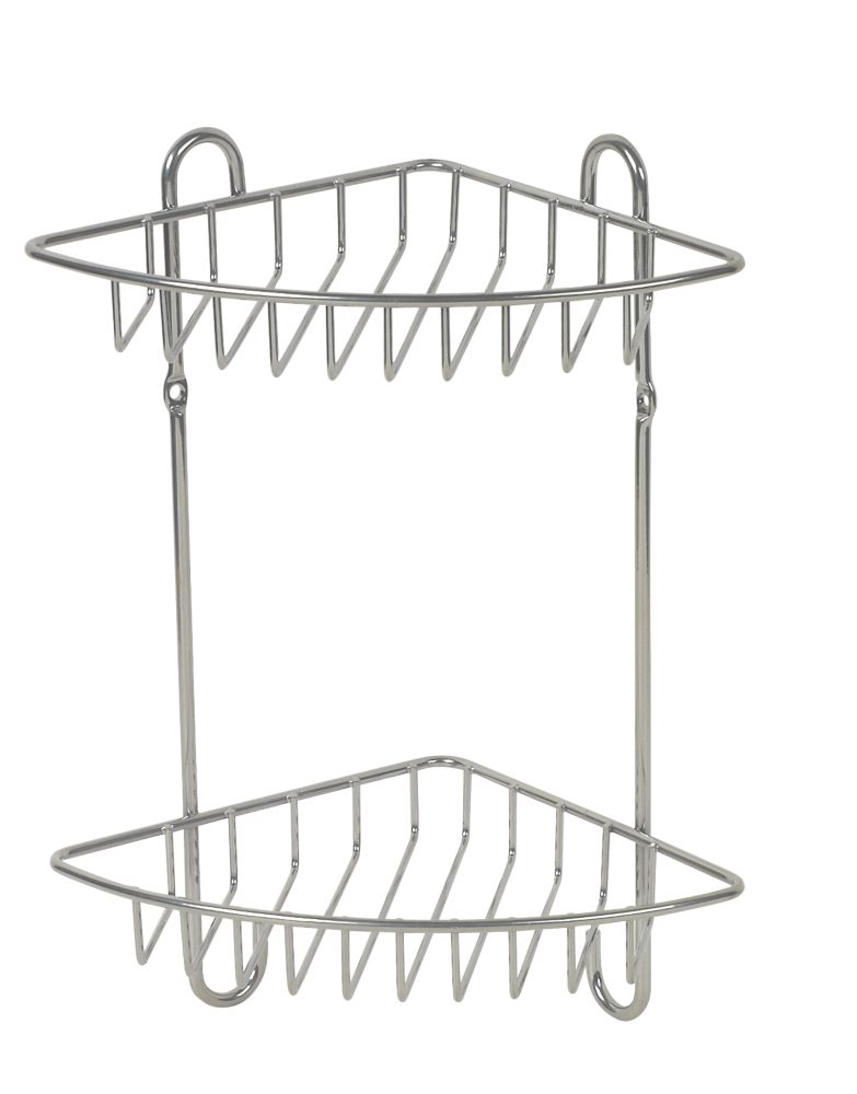 Unbranded Corner Bath Shower Caddy Chrome Plated 160 x 160