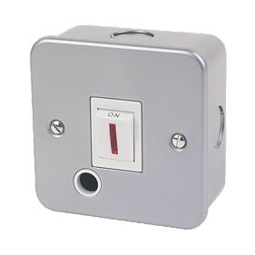 20A Double Pole Switch + Neon Light & Flex Outlet Metal-Clad