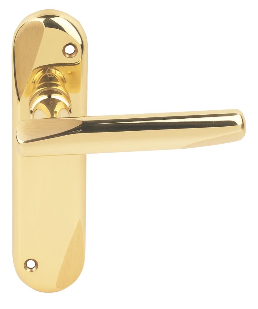 Hoppe Barcelona Lever on Backplate Latch Polished Brass Satin Brass