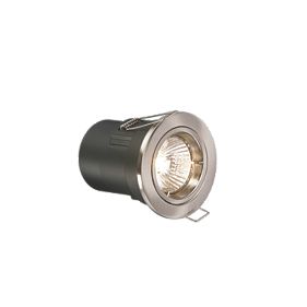 Fixed Brushed Chrome Low Voltage Fire Rated Downlight 12V