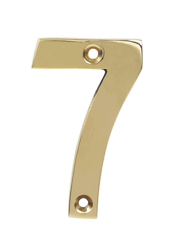 Polished Brass Door Numeral No. 7 - 75mm