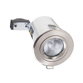 Robus Fixed Round Low Voltage Fire Rated Downlight Brushed Chrome 12V