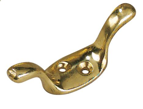 Standard Curtain Cleat Hooks Brass 75mm Pack of 10