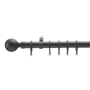 Unbranded Extendable Metal Curtain Pole Black 25mm x