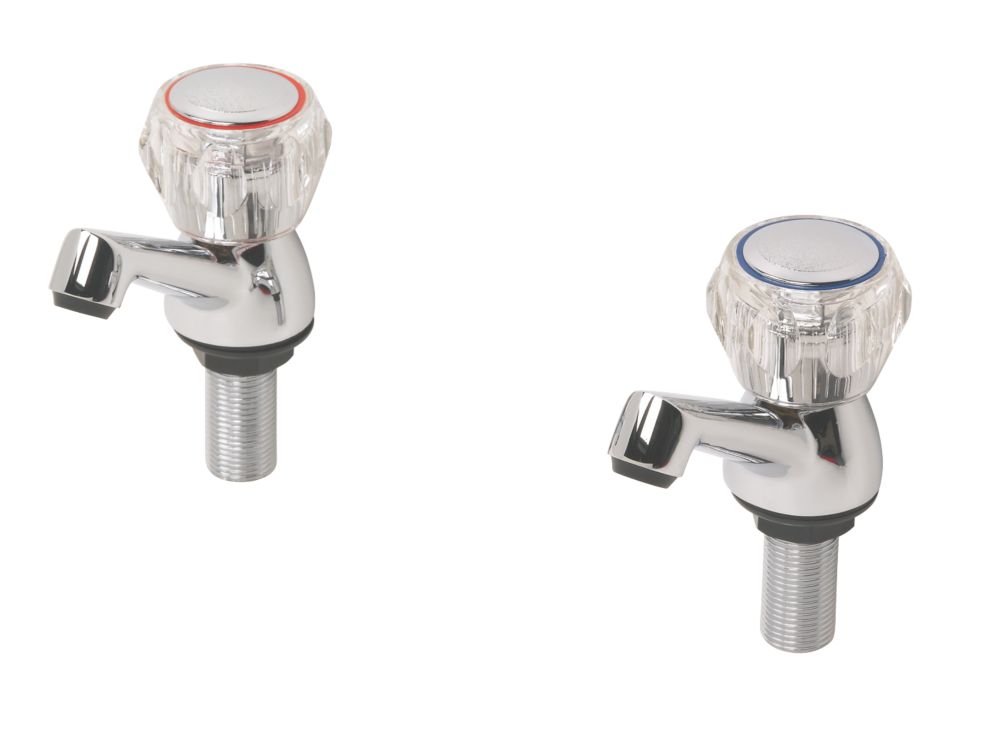 Swirl Contract Basin Taps Pair | Basin Taps | Screwfix.com