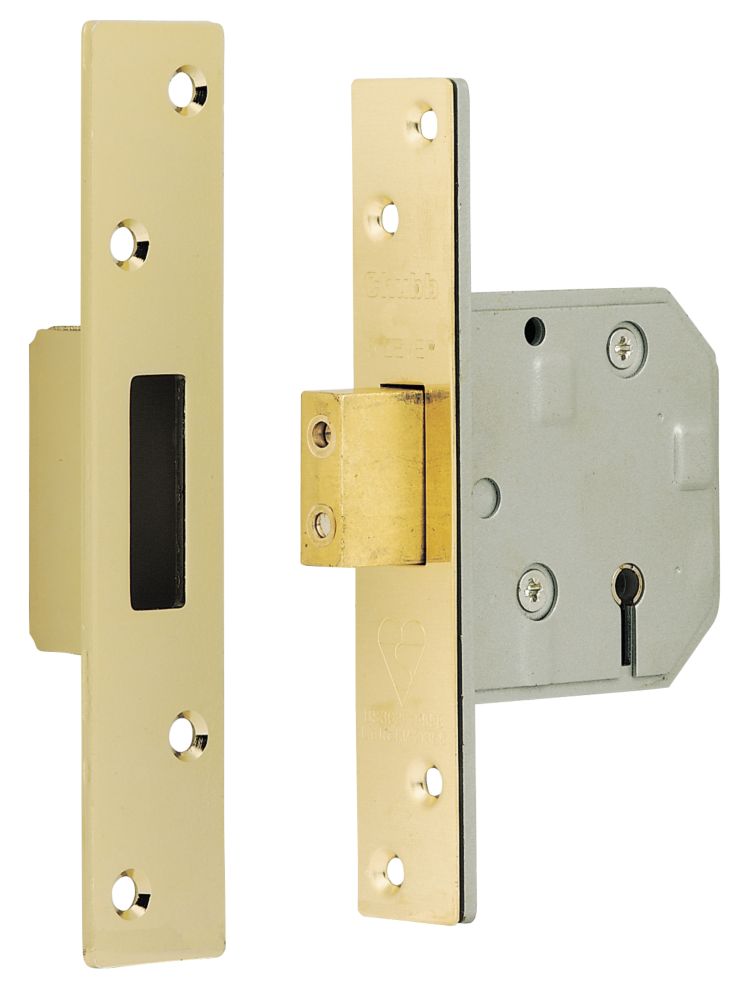5 Lever BS 3621 Mortice Deadlock Brass 2quot 67mm