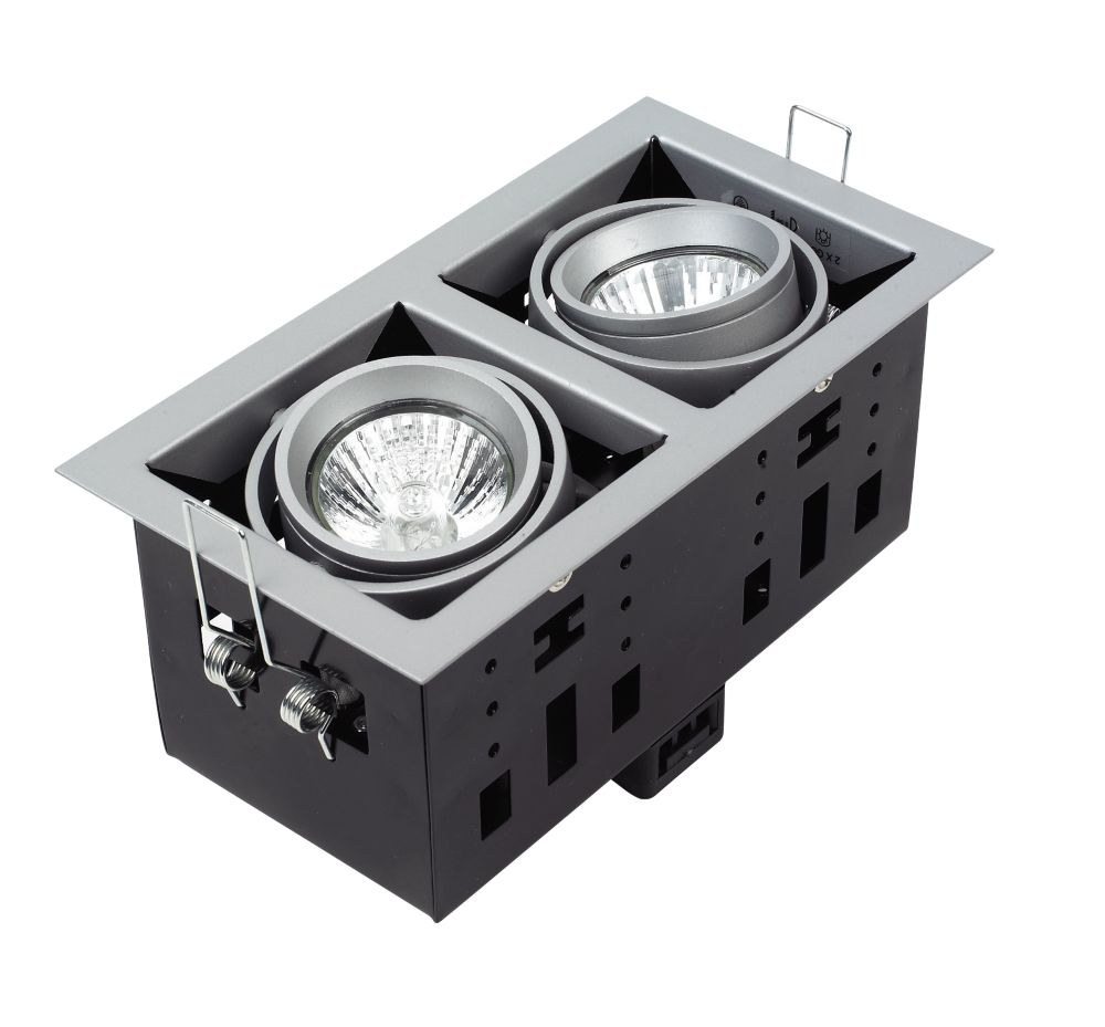 Halolite Recessed Satin Silver 2 Light Spotlight