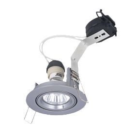 Halolite Adjustable GZ/GU10 Satin Silver Mains Voltage Downlight