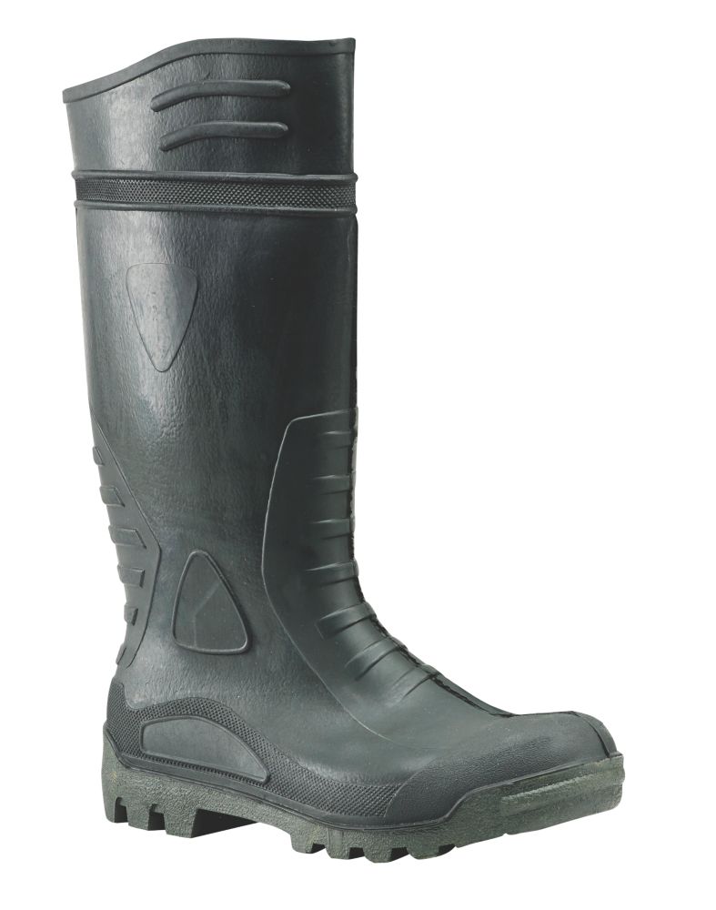 Jobsite Black Stainless Steel Midsole Safety Wellington Size 11