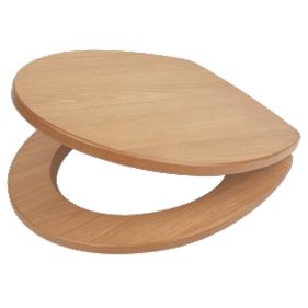 Oak Veneer Soft-Close Toilet Seat