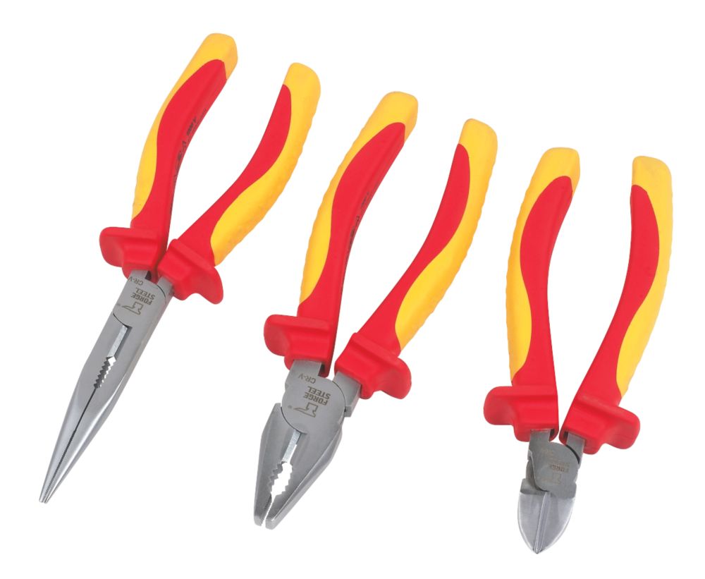 Forge Steel 3pc VDE Pliers Set