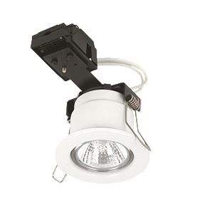 Linolite:Sylvania Fixed Round Low Voltage Fire Rated Downlight White 12V