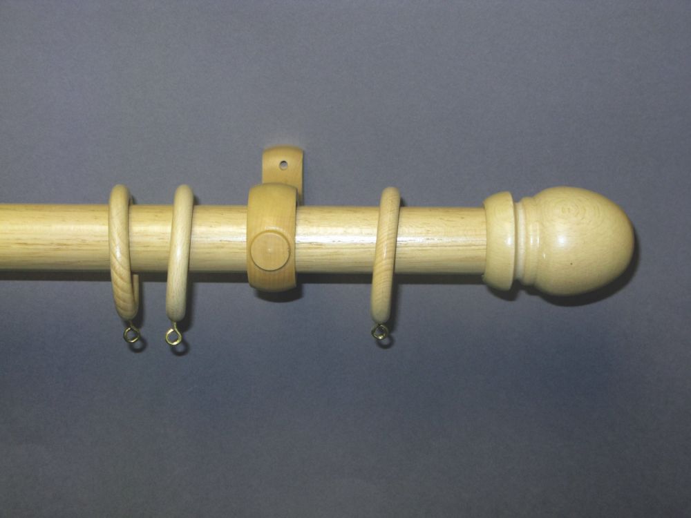 Unbranded Curtain Pole Natural Pine 35mm x 3m