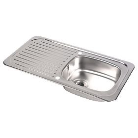 Astracast Tudor Kitchen Sink Stainless Steel 1 Bowl & Drainer 935 x 485mm