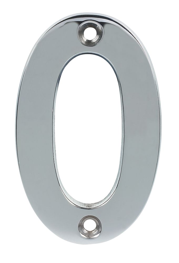 Polished Chrome Door Numeral No. 0 - 75mm