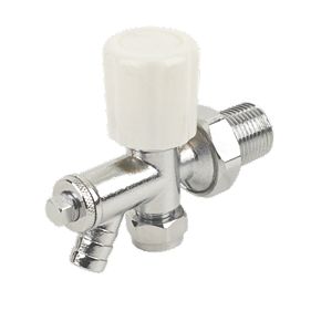 Angled Radiator Valve with Drain Off Chrome 8mm