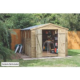 Larchlap Overlap Double Door Apex Shed 2.4 x 3m