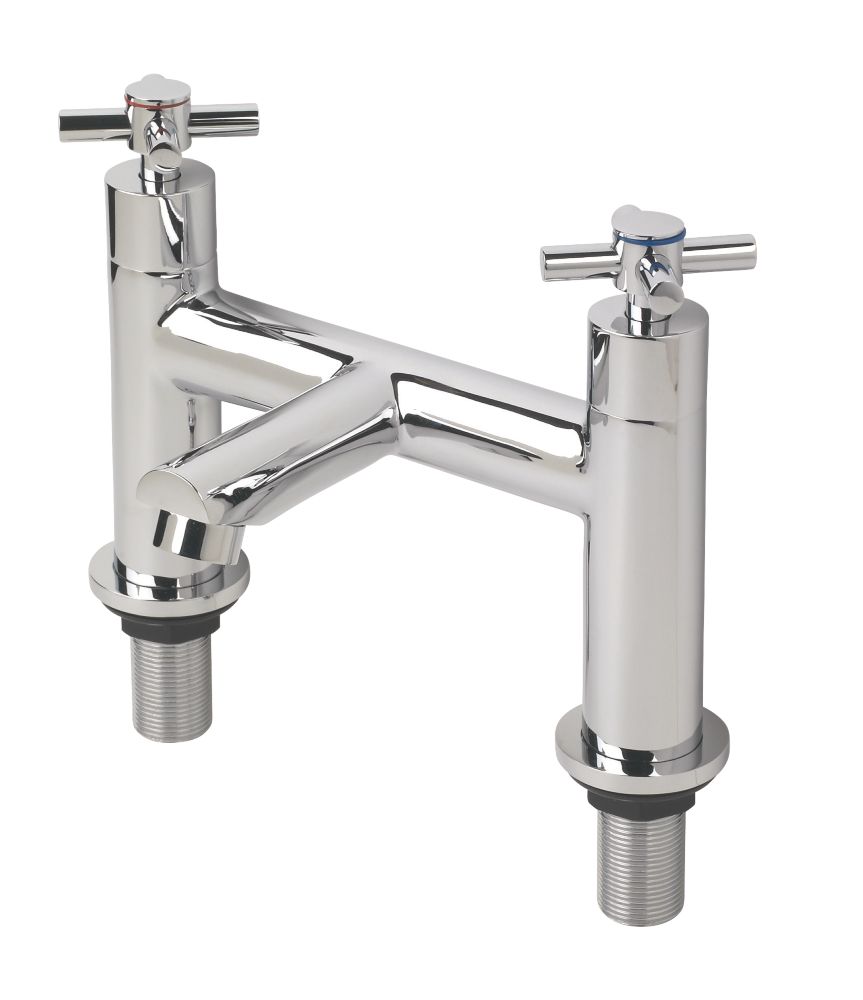 Swirl Minimalist Bath Filler Bathroom Taps Pair | Bath Taps | Screwfix.com