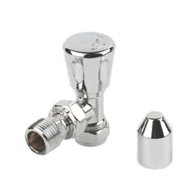 Chrome Angle Radiator Valve 15mm Pair