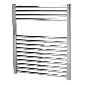 Kudox Flat Chrome Towel Radiator 700 x 600mm 252W 860Btu