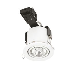 Linolite:Sylvania Adj. Round White Mains Voltage Fire Rated Downlight 240V